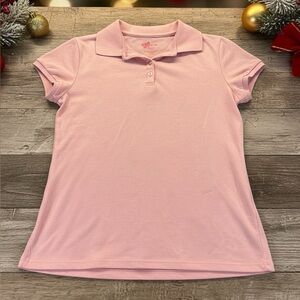 Copper Key Pink Short Sleeve Polo Shirt Collared Button Placket Preppy Y2K